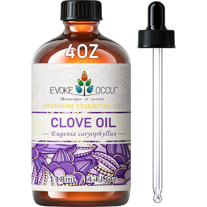 Evoke Occu Clove Oil for Oral Care, Toothache Relief & Fresh Breath, DIY Mouthwash, 4oz
