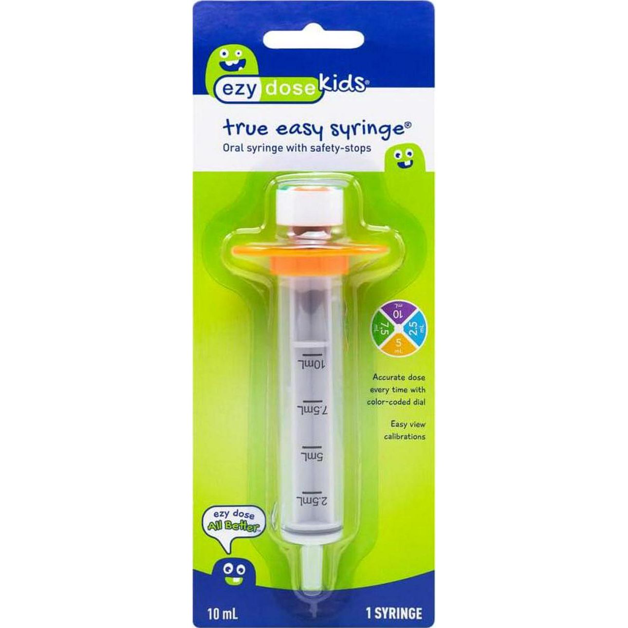 EZY DOSE Kids Baby Oral Syringe And Dispenser, True Easy Design For Liquid Medicine, Easy To Control, 10 ML/2 TSP Color Coded, BPA Free, Pack Of 3,