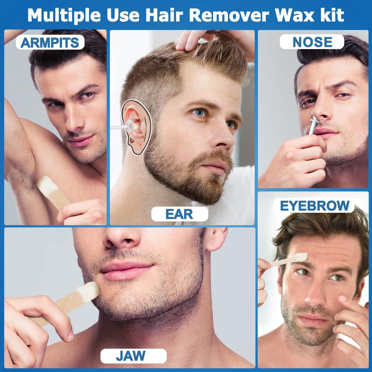 Ear Wax Hair Removal Kit 100g Ear And Nose Hair Wax Kit With 30 Pcs Nose Waxing Sticks For Men And Women At Home Ear Hair Removal Lasting Kit Safe Easy Quick And Painless,Does not Apply