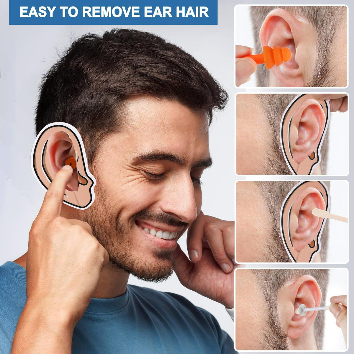 Ear Wax Hair Removal Kit 100g Ear And Nose Hair Wax Kit With 30 Pcs Nose Waxing Sticks For Men And Women At Home Ear Hair Removal Lasting Kit Safe Easy Quick And Painless,Does not Apply