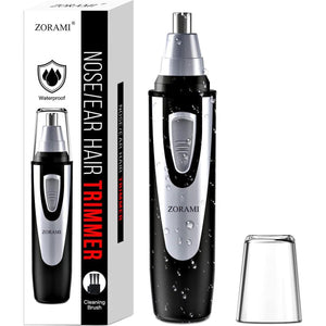 ZORAMI Ear And Nose Hair Trimmer Clipper - 2025 Professional Painless Eyebrow And Facial Hair Trimmer For Men Women,Battery-Operated Trimmer With IPX7 Waterproof,Dual Edge Blades For Easy Cleansing Black