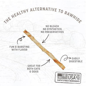 Earth Animal No-Hide Stix, 3 Pack, Chicken Flavored, Rawhide-Free Chews for Dogs & Cats, Long Lasting & Natural
