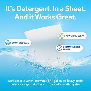 Earth Breeze Laundry Detergent Sheets, Fragrance-Free, 60 Loads, Eco-Friendly, Travel-Friendly, Tough on Stains