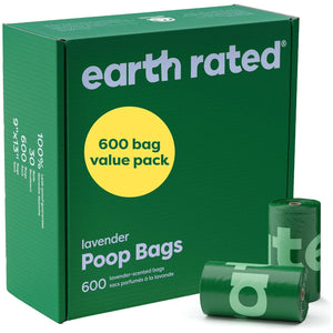 Earth Rated Dog Poop Bags 600 Count Lavender Scent Leak Proof Thick Rolls for All Dog Sizes