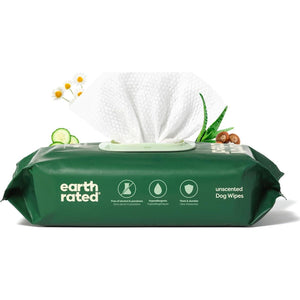 Earth Rated Pet Wipes Unscented 100 Count Hypoallergenic Grooming Wipes for Dogs and Cats