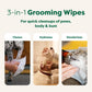 Earth Rated Pet Wipes White Tea Basil Scent Hypoallergenic Grooming Wipes for Dogs and Cats 100 Count