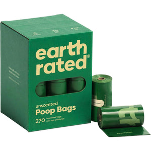 Earth Rated Poop Bags Unscented 270 Count Extra Thick Leak Proof Dog Waste Refill Rolls