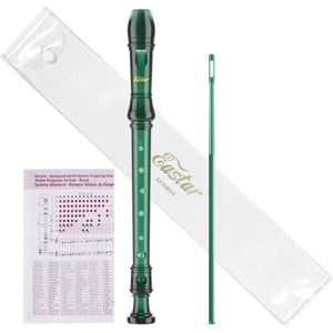 Eastar ERS-1GG GPPS 3 Piece C German Style Soprano Recorder, Dark Green,