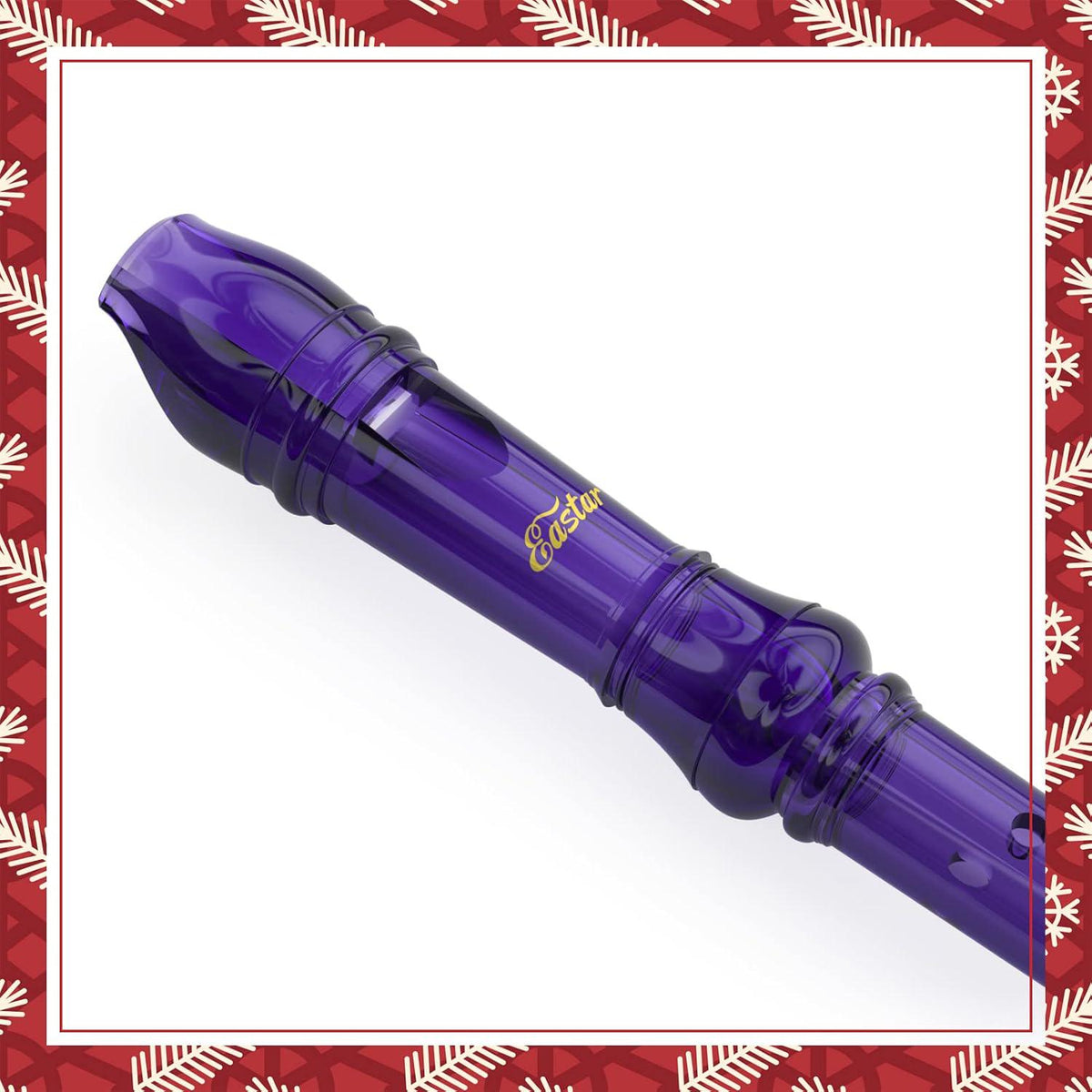 Eastar Soprano Recorder Instrument For Kids Beginners, German Fingering C Key Recorder Set 3 Piece With Cleaning Kit, Storage Bag, Fingering Chart, ERS-3G1, School-Approved, Transparent Pink Purple,