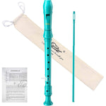 Eastar Soprano Recorder Instrument For Kids Beginner, German Fingering C Key Recorder Instrument 3Piece With Cleaning Kit, Thumb Rest, Cotton Bag, Fingering Chart, ERS-21GSB, Sky Blue, School-Approved,