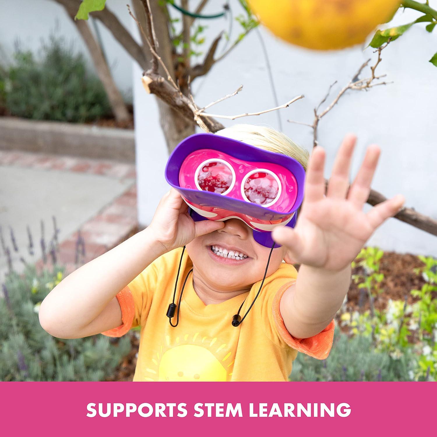 Educational Insights GeoSafari Jr. Kidnoculars Pink Binoculars For Toddlers And Kids, Gift For Toddlers Ages 3+,