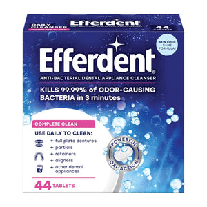Efferdent Denture Cleanser Tablets, Complete Clean, Cleanser For Retainer And Dental Appliances, 44 Tablets,