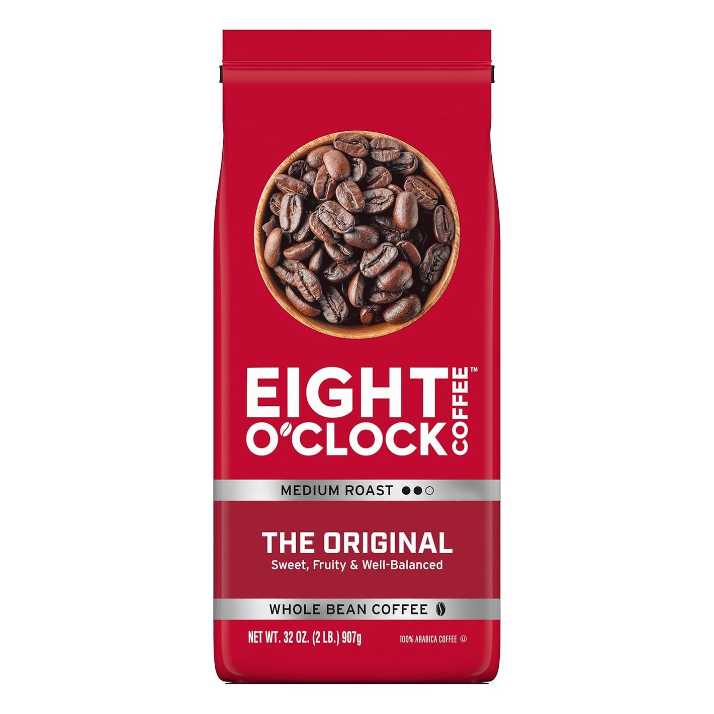 Eight O'Clock Coffee Eight O'Clock Coffee The Original Whole Bean Coffee, Medium Roast, 30 Ounce (Pack Of 1) - Sweet, Fruity, Well Balanced