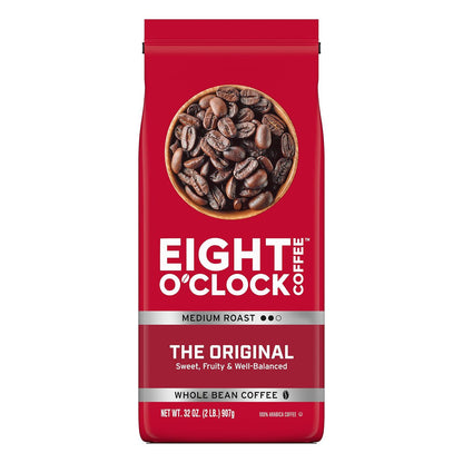 Eight O'Clock Coffee Eight O'Clock Coffee The Original Whole Bean Coffee, Medium Roast, 30 Ounce (Pack Of 1) - Sweet, Fruity, Well Balanced