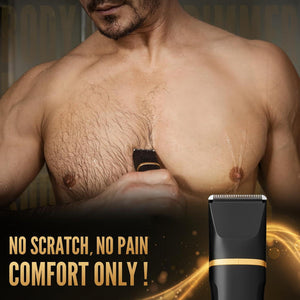 Risina Electric Razor For Men, IPX7 Waterproof Versatile Shaver For Temple, Groin, Nose, Ear Hairs, Beard, Body Hair Trimmer For Men, Painless Grooming Kit With 2 Replaceable Ceramic Blade Heads