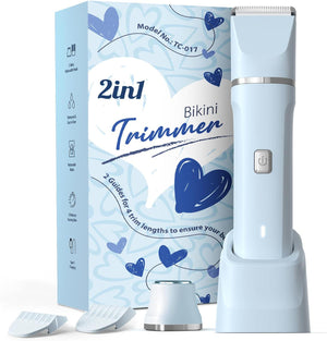 Risina Electric Shaver For Women - Body Hair Trimmer Shaver For Women's Grooming, Wet And Dry Use Groomer, Dusk Razor For Women, Ladies Electric Razors For Legs, Female Trimmer For Private Area, Blue