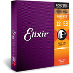 Elixir Strings, Acoustic Guitar Strings, Phosphor Bronze With NANOWEB Coating, Longest-Lasting Rich And Full Tone With Comfortable Feel, 6 String Set, Light 12-53,