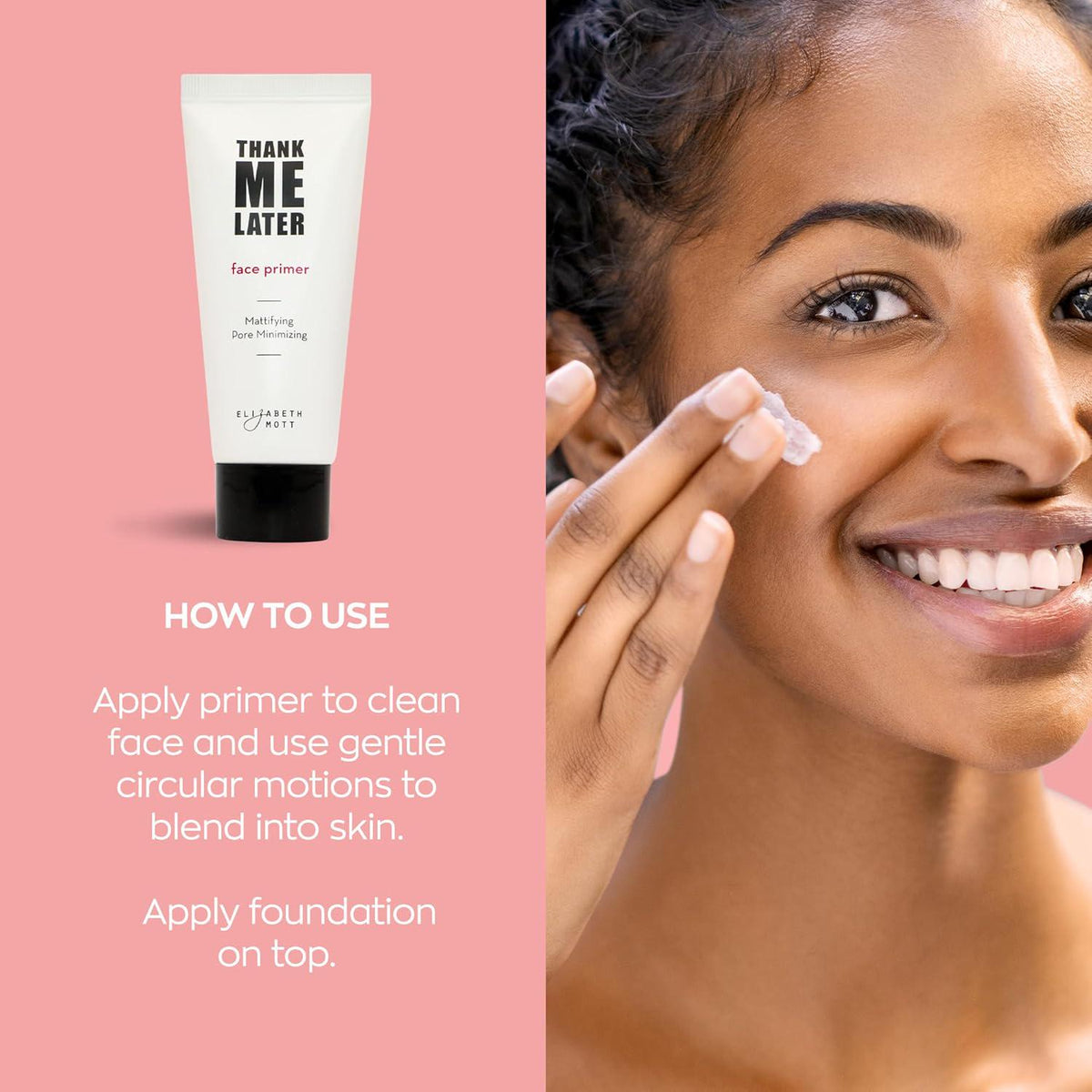 Elizabeth Mott Elizabeth Mott Thank Me Later Face Primer - Mattifying Makeup Base Primer For Shine And Oil Control - Pore Minimizer, Hides Wrinkles And Fine Lines Long-lasting Makeup Gripping Formula 30 G