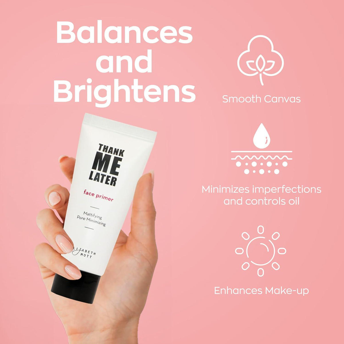 Elizabeth Mott Elizabeth Mott Thank Me Later Face Primer - Mattifying Makeup Base Primer For Shine And Oil Control - Pore Minimizer, Hides Wrinkles And Fine Lines Long-lasting Makeup Gripping Formula 30 G