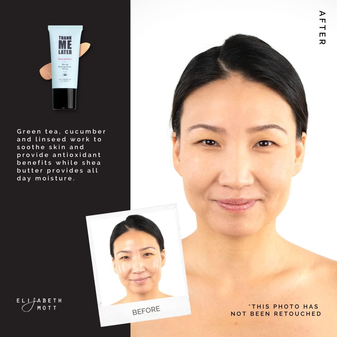 Elizabeth Mott Elizabeth Mott Thank Me Later Blurring Face Primer SPF 30 Hydrating Makeup Base For Smooth, Flawless Skin And All-Day Wear Long-Lasting, Lightweight, Pore-Minimizing Formula 30g, Cruelty-Free