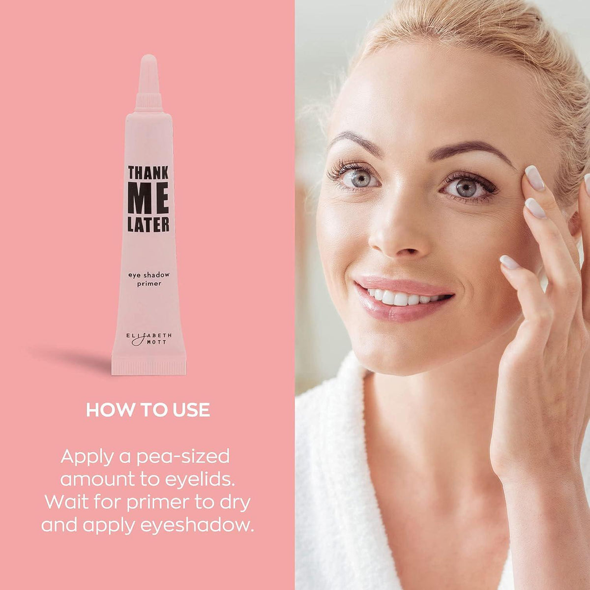 Elizabeth Mott Elizabeth Mott Thank Me Later Eye Primer Long-Lasting, Matte Eyeshadow Base For Oily Lids And Crease-Free Wear Pore Minimizer, Wrinkle-Filling, Shine Control Formula Smudge-Proof, Lightweight, 10g