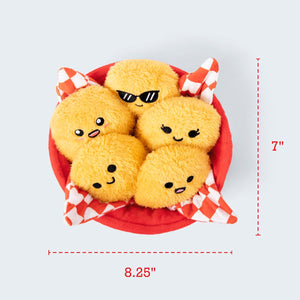 Relatable Emotional Support Chicken Nuggets Plush Toy Set 5 Soft Toys with Basket