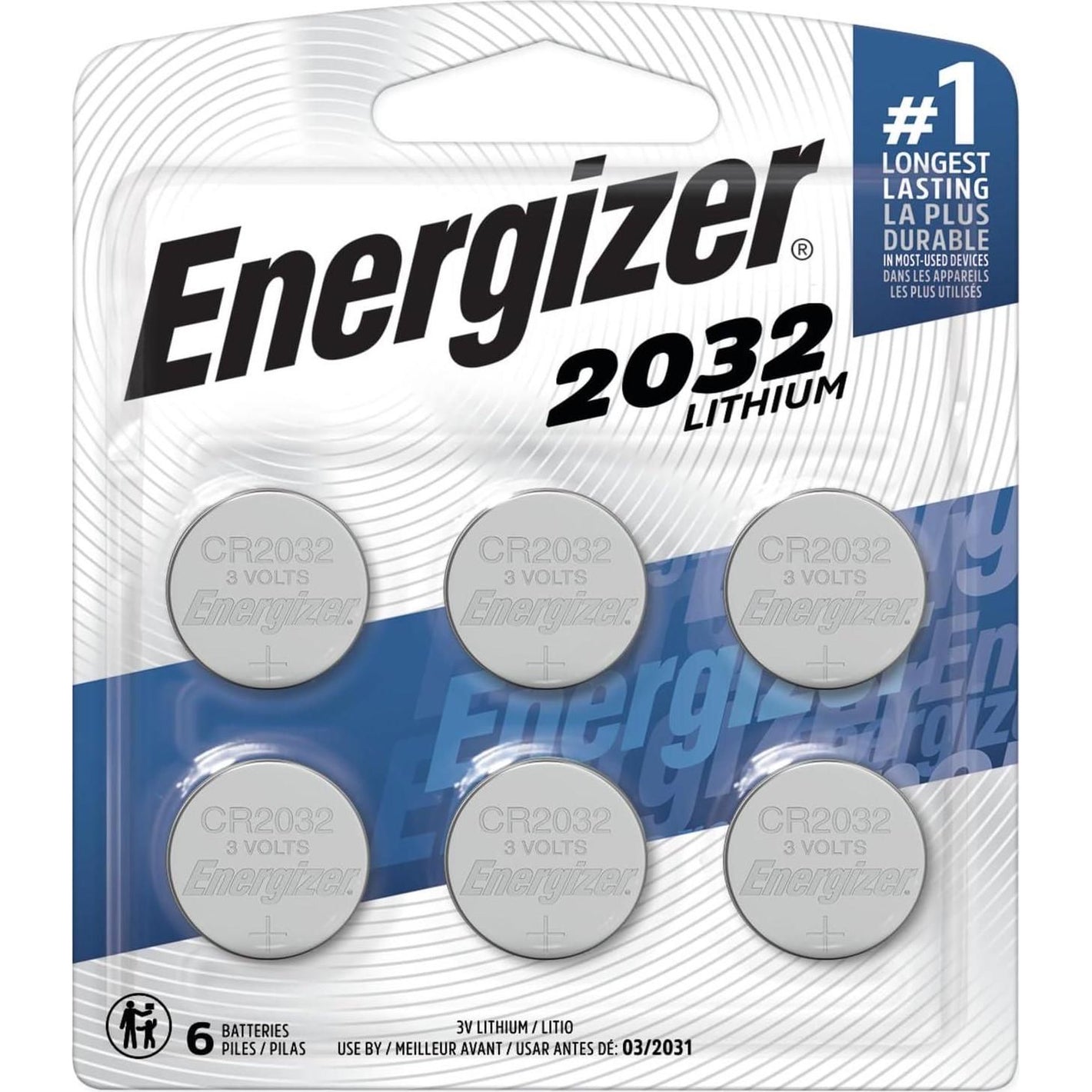 Energizer Energizer 2032 Batteries (6 Pack), 3V Lithium Coin Batteries