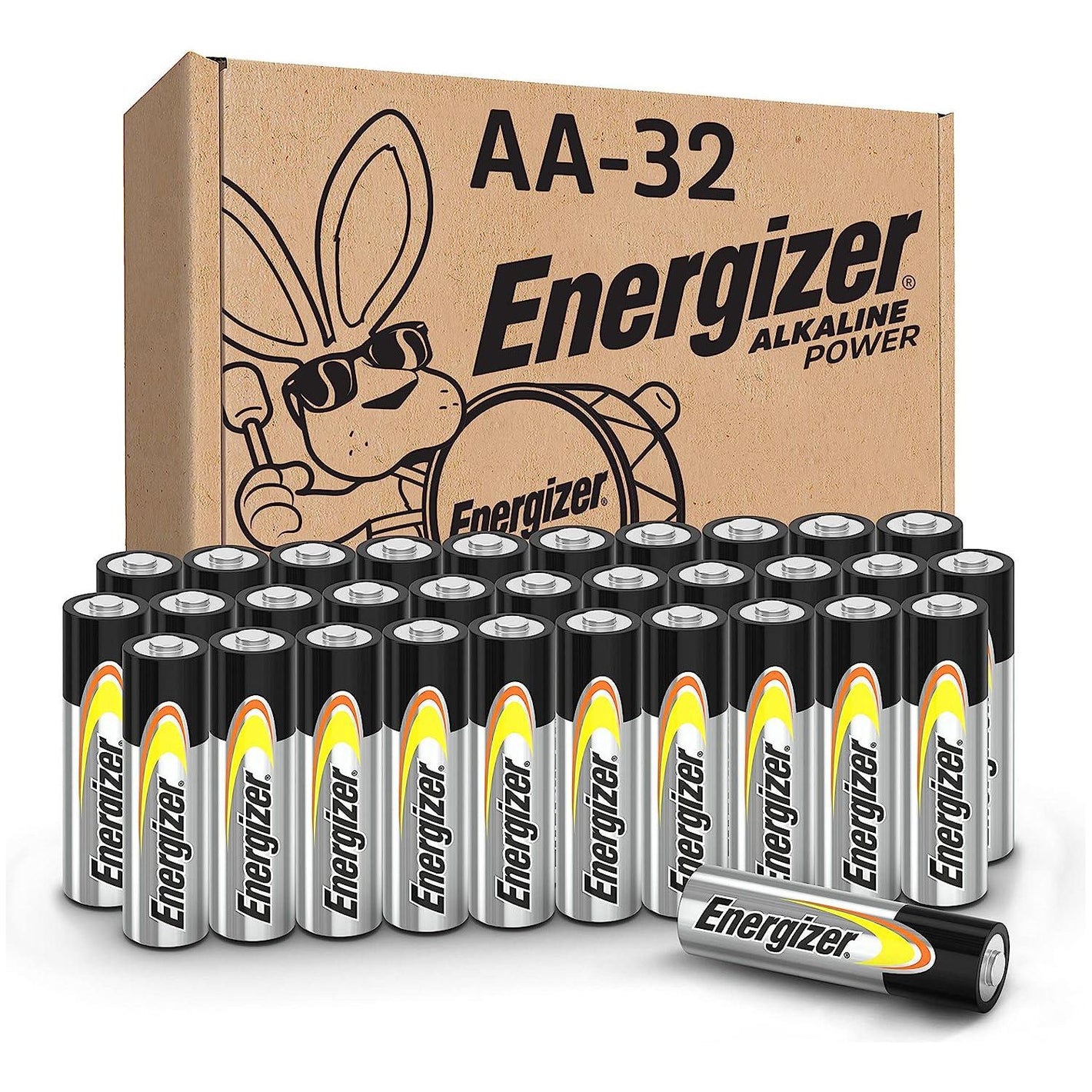 Energizer Energizer AA Batteries, Alkaline Power Double A Battery Alkaline, 32 Count
