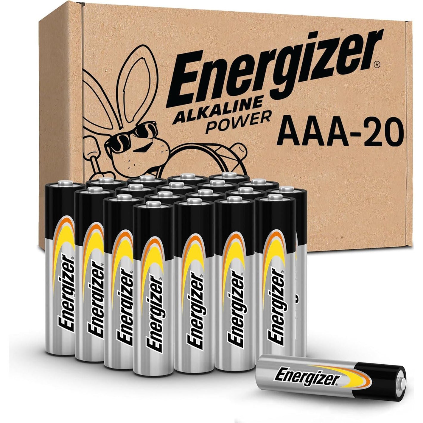 Energizer Alkaline Power AAA Batteries, 20 Pack, Long-Lasting Triple-A Batteries
