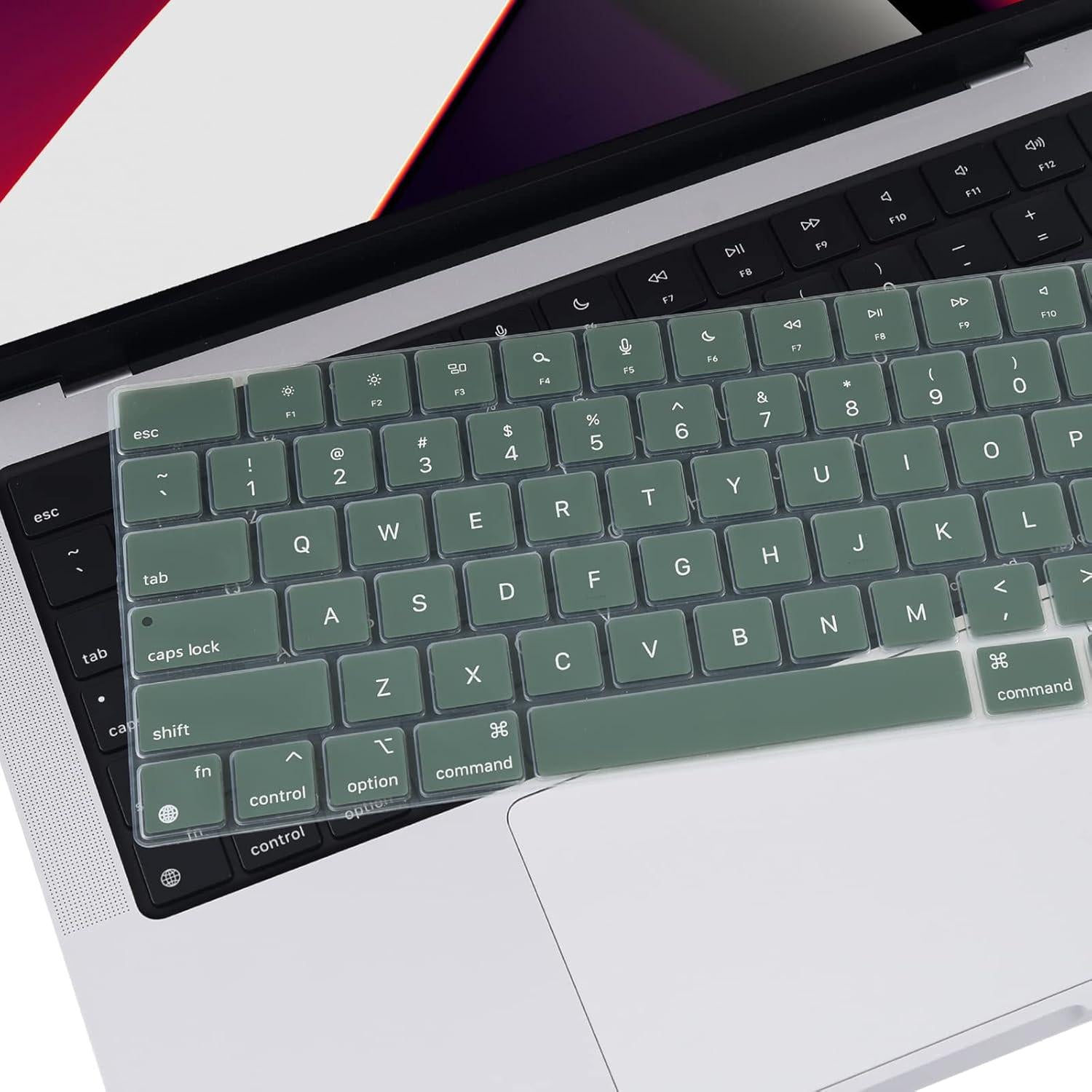 EooCoo Premium Keyboard Cover Skin Ultra Thin Protector Compatible With 2025-2021 MacBook Pro 14 16 M4 M3 M2 M1 Pro Max Chip, MacBook Air 15 13.6 M3 M2 Chip, Midnight Green,