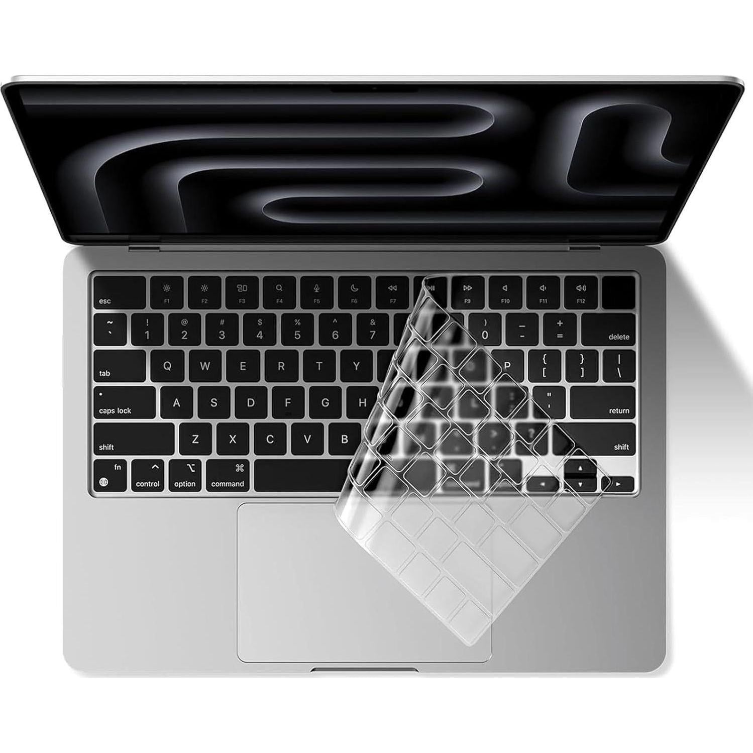 EooCoo Premium Keyboard Cover Skin Ultra Thin Protector Compatible With 2025-2021 MacBook Pro 14 16 M4 M3 M2 M1 Pro Max Chip, MacBook Air 15 13.6 M3 M2 Chip, Clear,