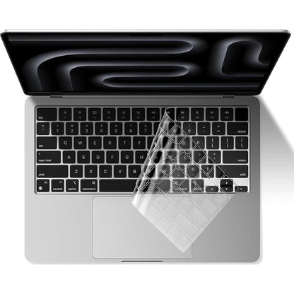 EooCoo Premium Keyboard Cover Skin Ultra Thin Protector Compatible With 2025-2021 MacBook Pro 14 16 M4 M3 M2 M1 Pro Max Chip, MacBook Air 15 13.6 M3 M2 Chip, Clear,