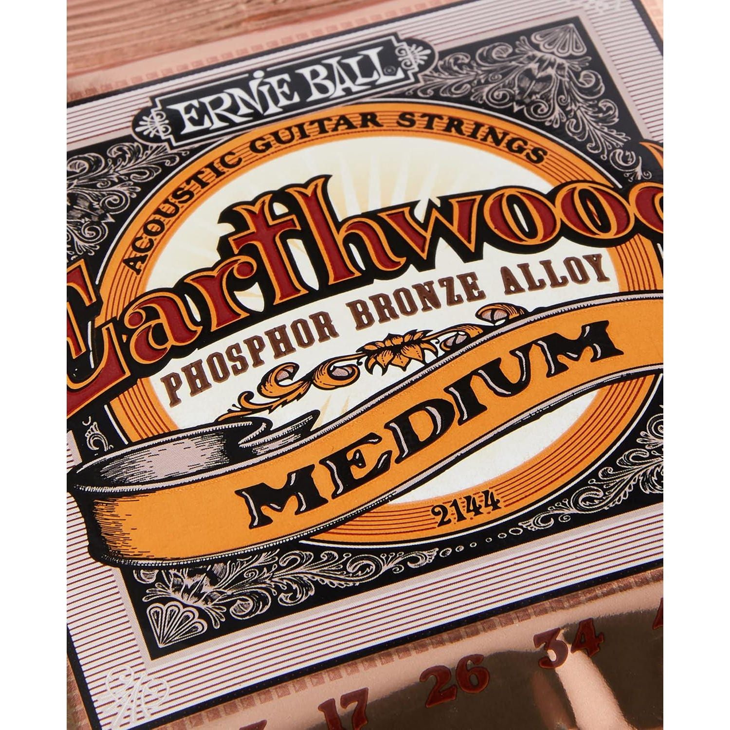 Ernie Ball Earthwood Medium 80/20 Bronze Acoustic Guitar Strings, 13-56 Gauge (P02002)'-Single Pack,