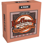 Ernie Ball Earthwood Medium Light Phosphor Bronze Acoustic Guitar Strings 4 Pack - 12-54 Gauge (P02446),