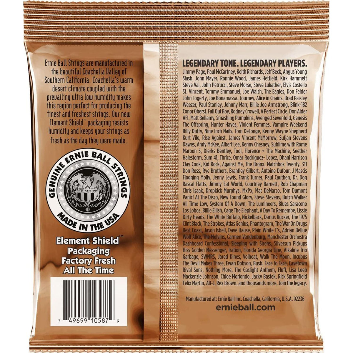 Ernie Ball Earthwood Custom Light Phosphor Bronze Acoustic Guitar Strings, 11.5-54 Gauge (P02145),