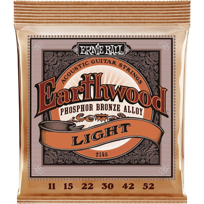 Ernie Ball Earthwood Light Phosphor Bronze Acoustic Guitar Strings, 11-52 Gauge (P02148),