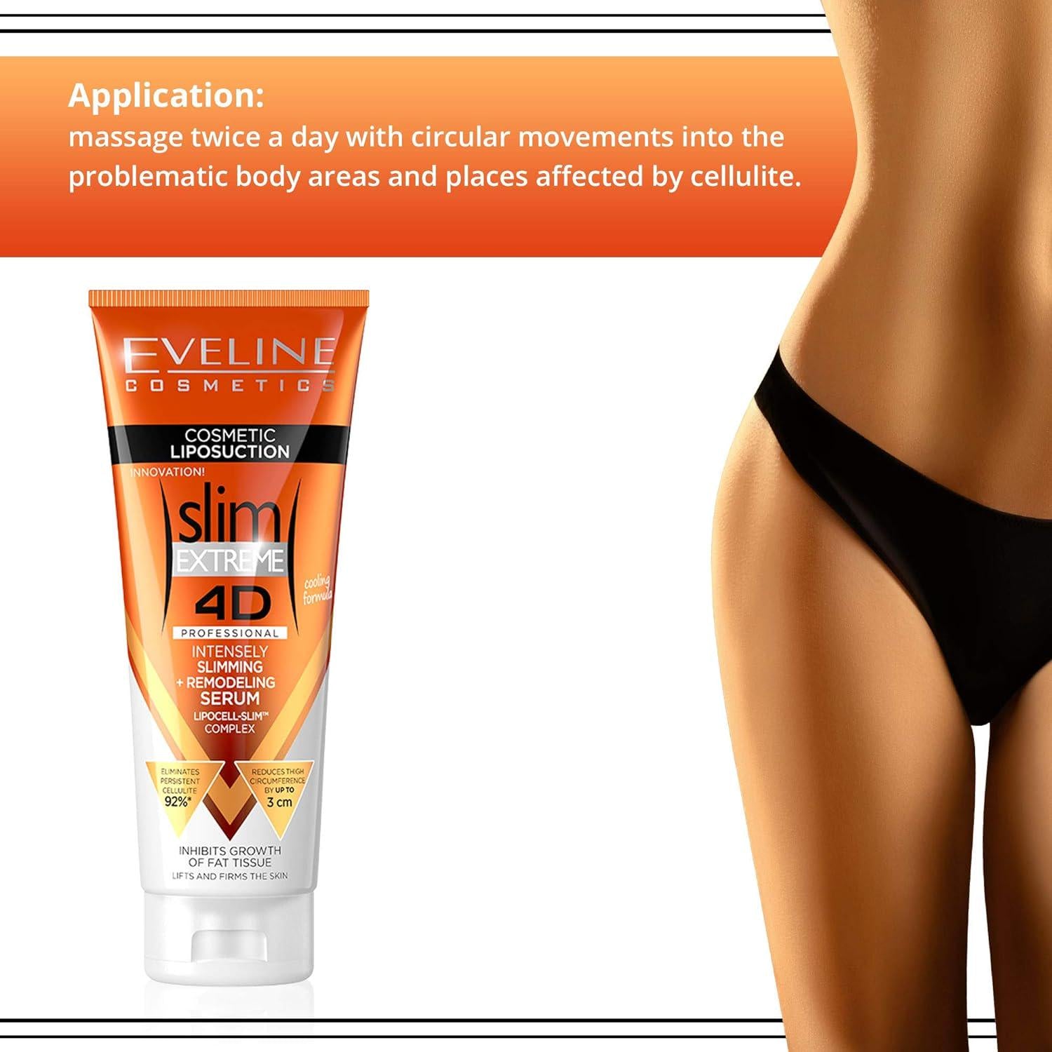 Eveline Slim Extreme 4D Liposuction Body Serum, 8.80 Fluid Ounce,