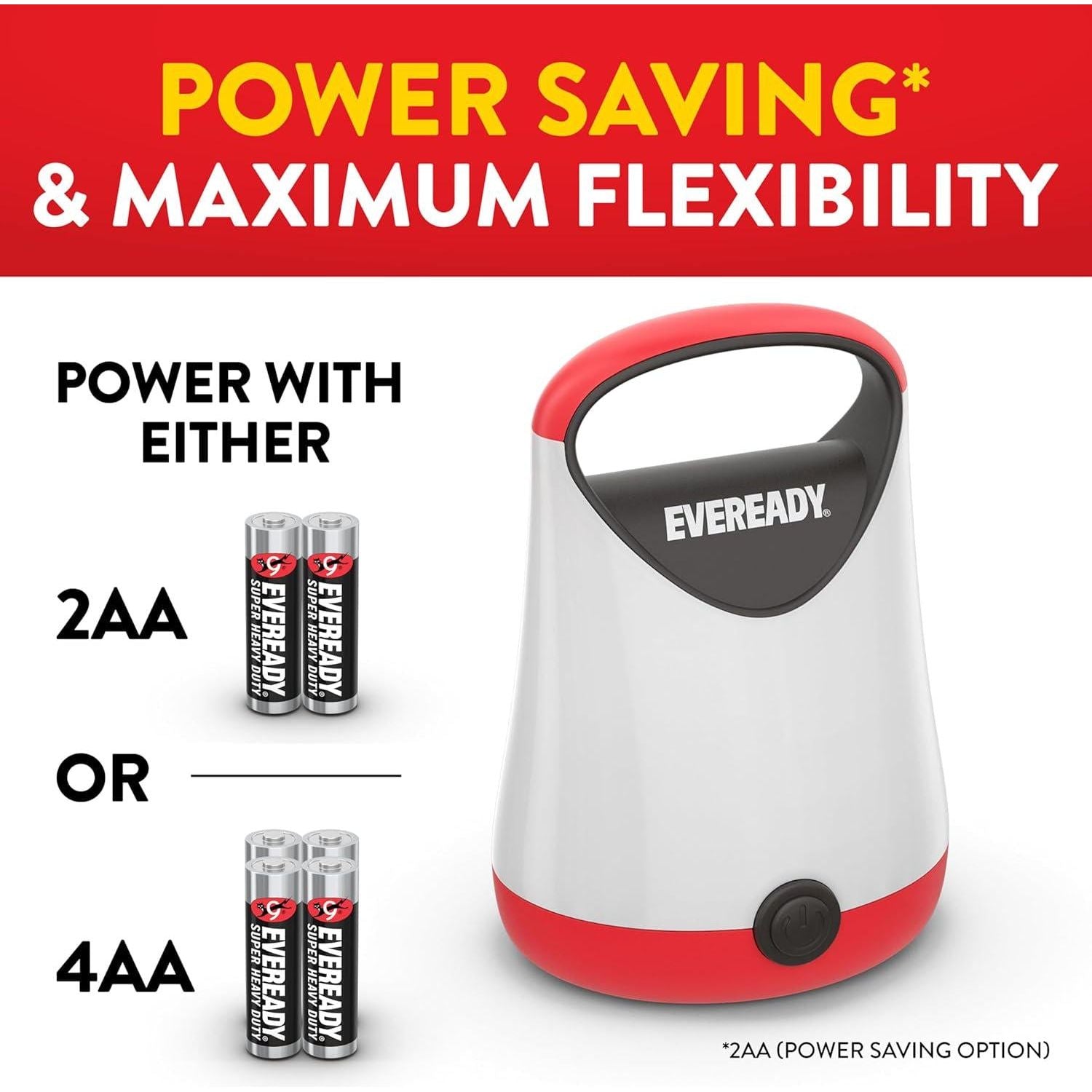 Eveready LED Camping Lantern X-250 (2-Pack), Super Bright Tent Lights, Rugged Water Resistant LED Lanterns, 100 Hour Run-time (Batteries Included), Red And Black,039800144720