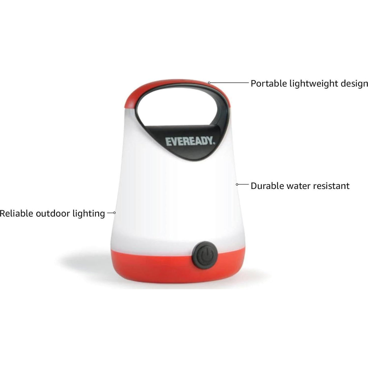 Eveready LED Camping Lantern, Bright Battery Powered Lantern, Water Resistant Hurricane Supplies, 100 Hour Run-time, Pack Of 1,039800131409