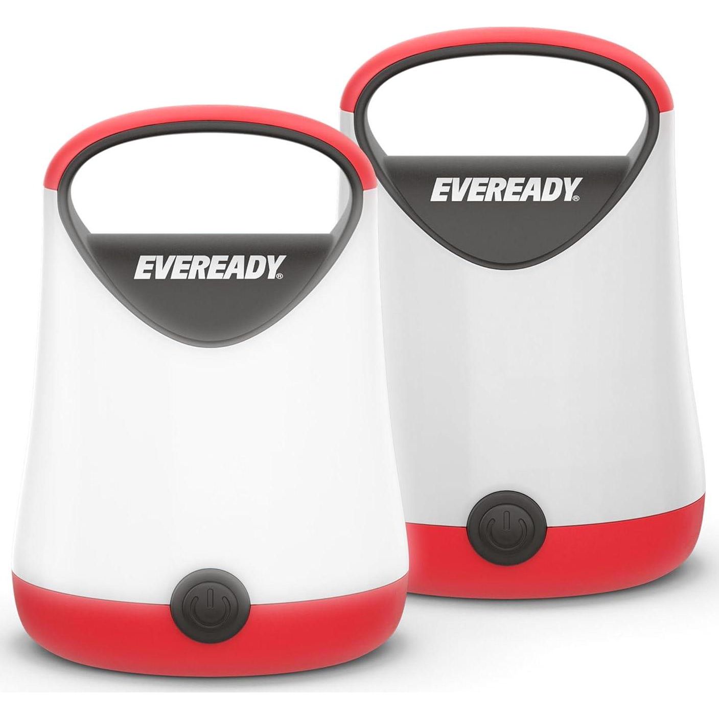 Eveready LED Camping Lantern X-250 (2-Pack), Super Bright Tent Lights, Rugged Water Resistant LED Lanterns, 100 Hour Run-time (Batteries Included), Red And Black,039800144720