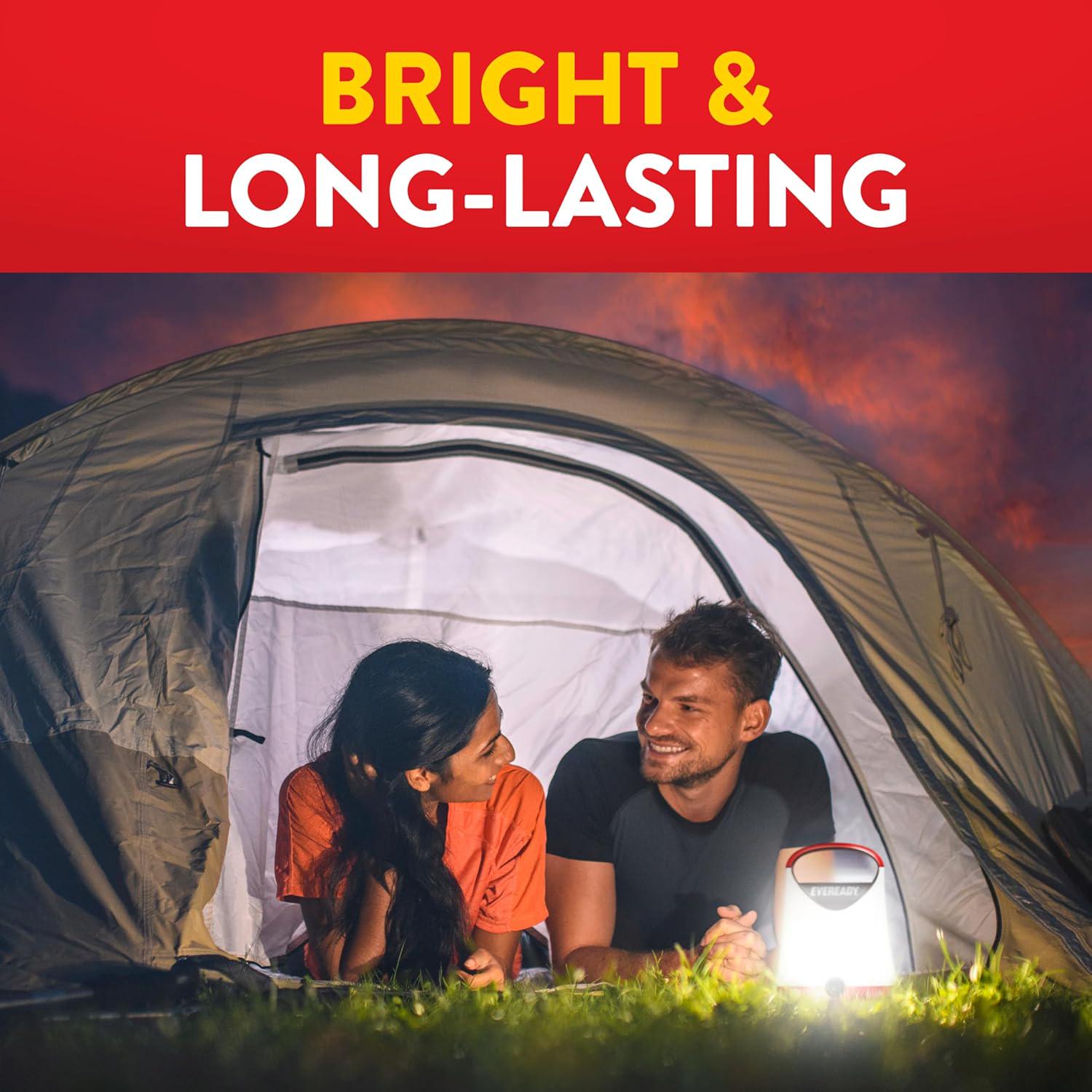 Eveready LED Camping Lantern X-250 (2-Pack), Super Bright Tent Lights, Rugged Water Resistant LED Lanterns, 100 Hour Run-time (Batteries Included), Red And Black,039800144720