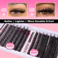 FANXITON FANXITON DIY Lash Extension Kit - Volume Clusters 40D+50D D Curl Individual Lashes, Thick Eyelash Extension 280 Pcs, Thin Band, Bond And Seal, Tweezers