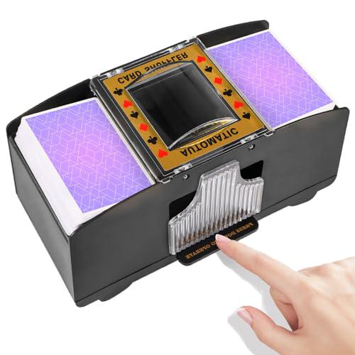 Feierya Automatic Card Shuffler 2 Deck Battery Operated Poker Uno Game Shuffler for Travel and Home Use