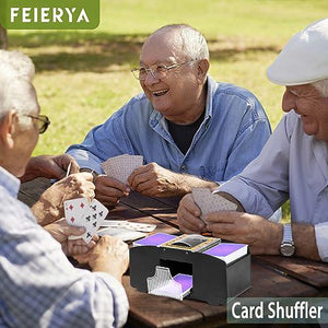 Feierya Automatic Card Shuffler 2 Deck Battery Operated Poker Uno Game Shuffler for Travel and Home Use