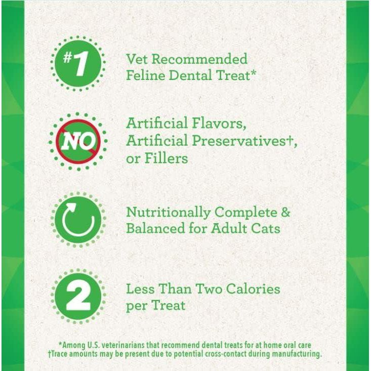 FELINE GREENIES Adult Dental Cat Treats, Tempting Tuna Flavor, 9.75 Oz. Tub,