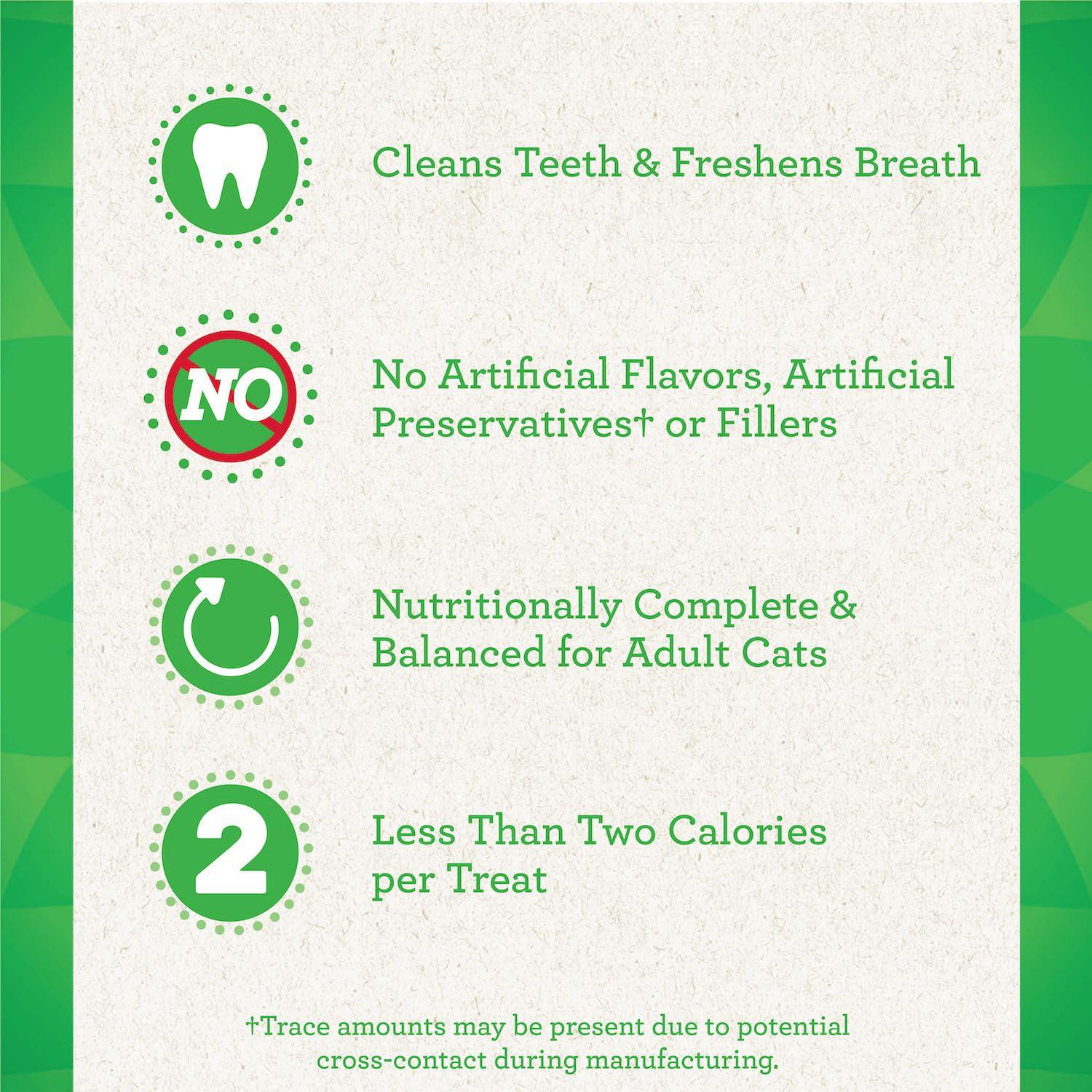FELINE GREENIES Natural Dental Care Cat Treats Oven Roasted Chicken Flavor, 21 Oz. Tub,