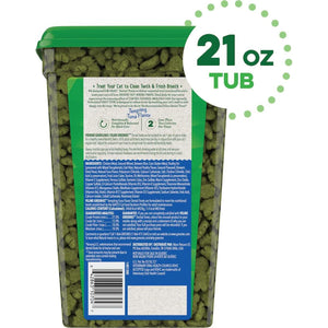 FELINE GREENIES Natural Dental Care Cat Treats Tempting Tuna Flavor, 21 Oz. Tub,