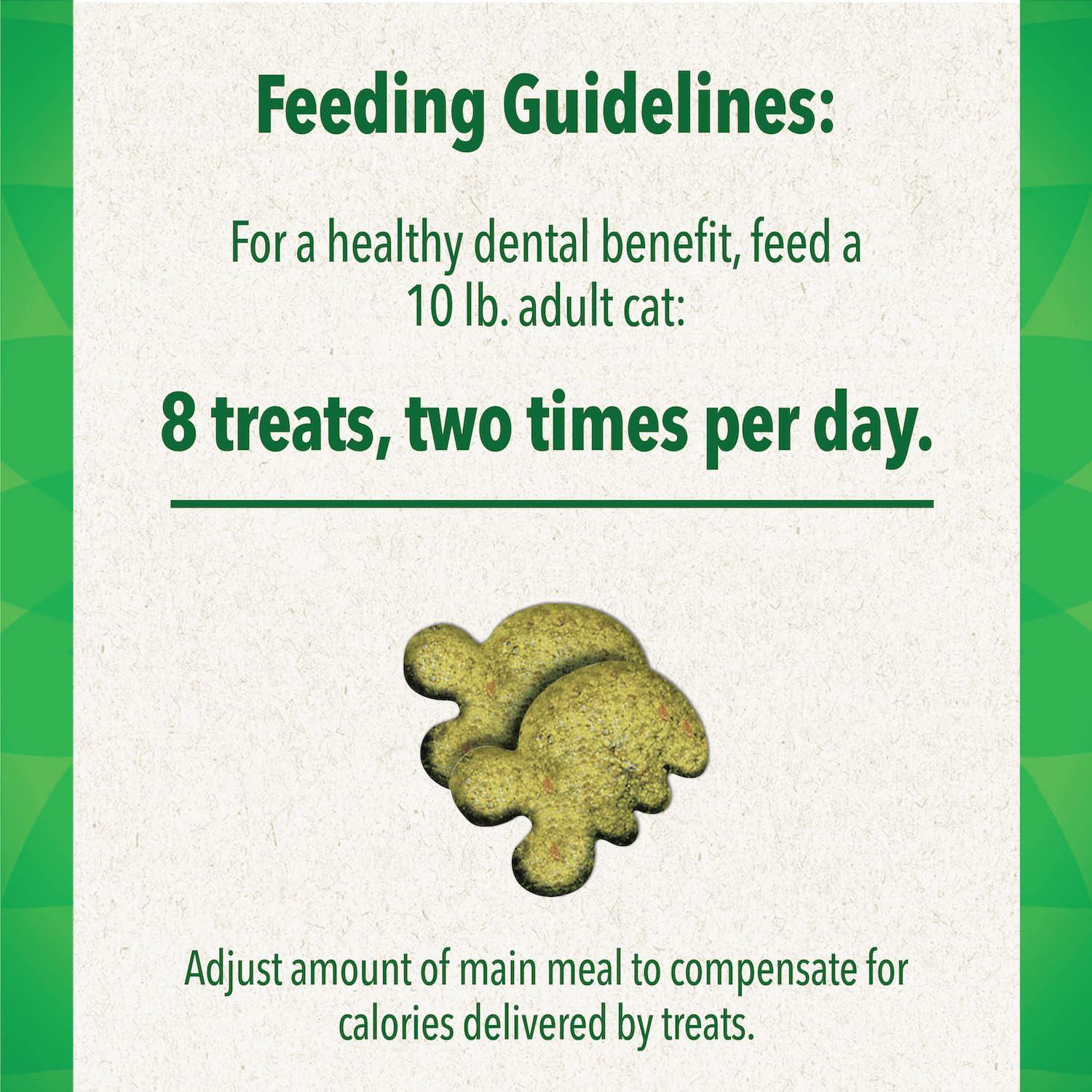FELINE GREENIES Natural Dental Care Cat Treats Oven Roasted Chicken Flavor, 21 Oz. Tub,