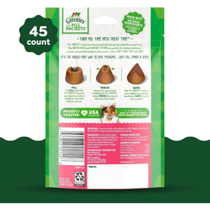 FELINE GREENIES PILL POCKETS For Cats Natural Soft Cat Treats, Salmon Flavor, 1.6 Oz. Pack (45 Treats),