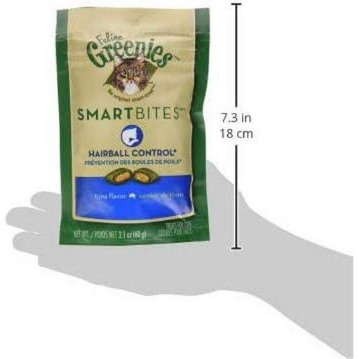 FELINE GREENIES SMARTBITES HEALTHY INDOOR Natural Treats For Cats, Tuna Flavor, 2.1 Oz. Pouch,